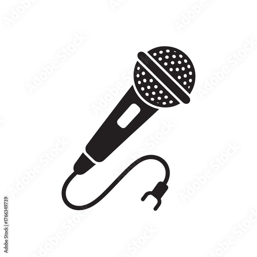 Classic wired microphone icon for music and performance