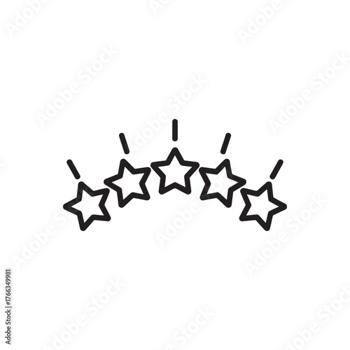 Simple arch of five stars icon