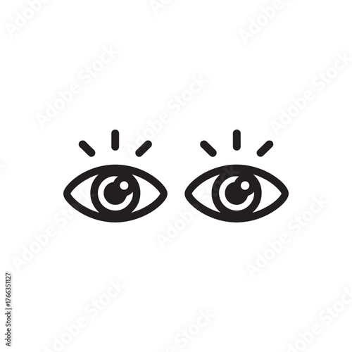 Simple hand drawn eyes looking upward