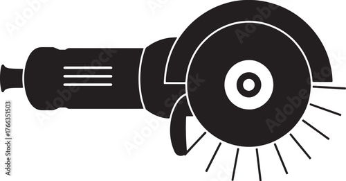 Angle Grinder Silhouette Icon for Industrial and Construction Work.