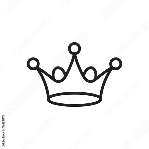 Simple line drawing of a royal crown icon