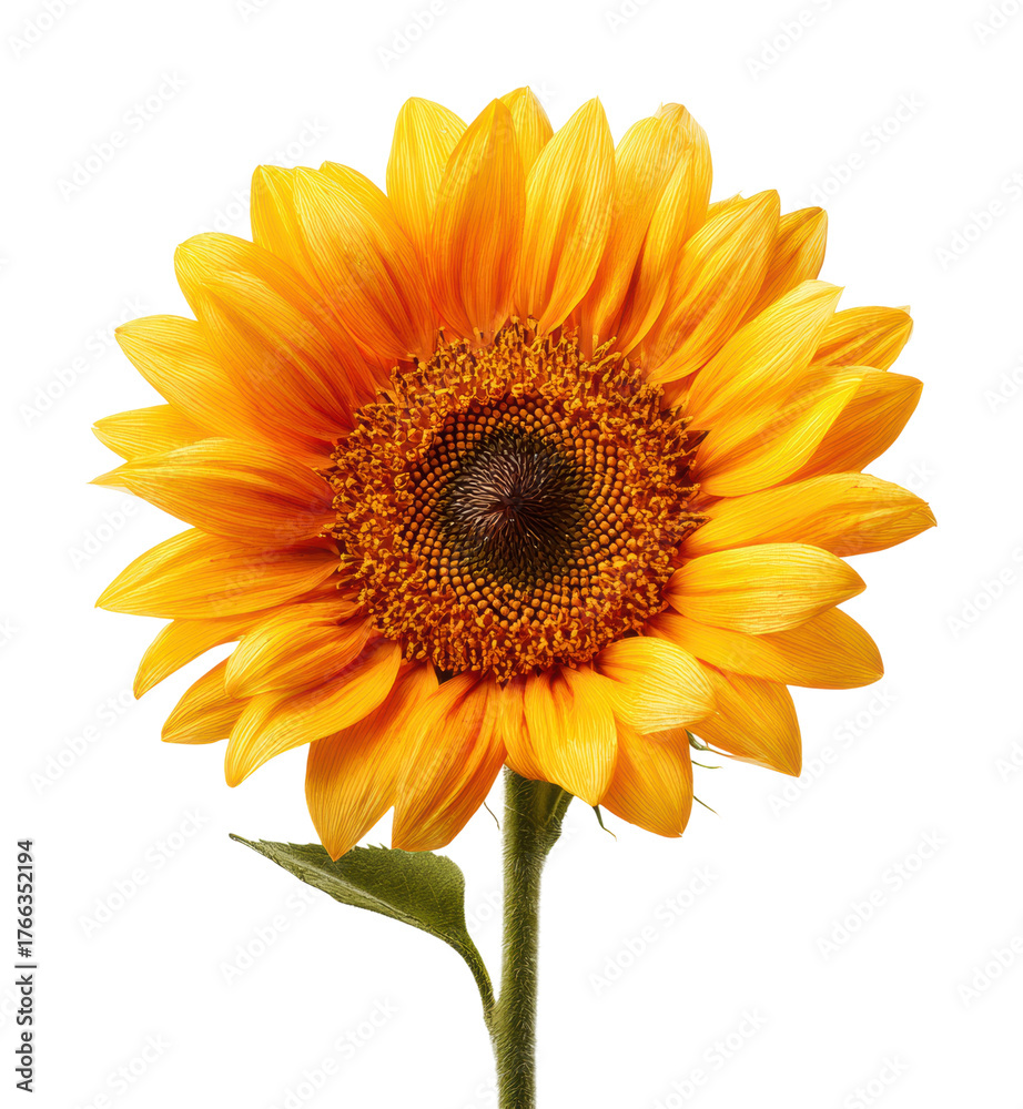 Fototapeta premium Vibrant sunflower blooming in nature floral isolated on transparent background