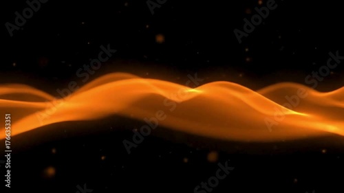 Abstract background Light waves and orange particles