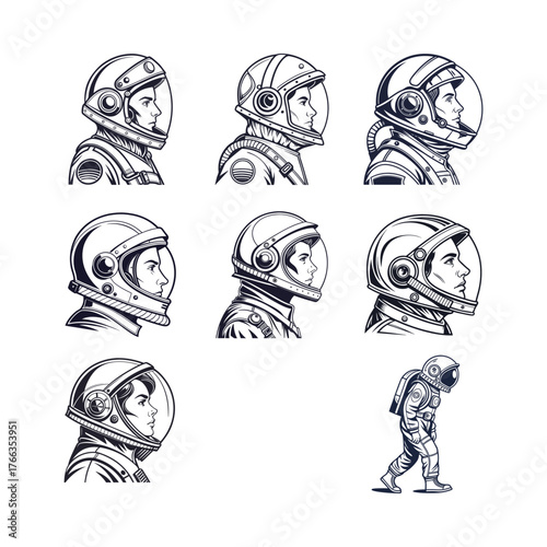 Astronaut Space Helmet SVG
