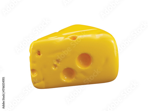 Cheese icon 3d render concept of farm food market collection creative cheese slice icon vector illustration