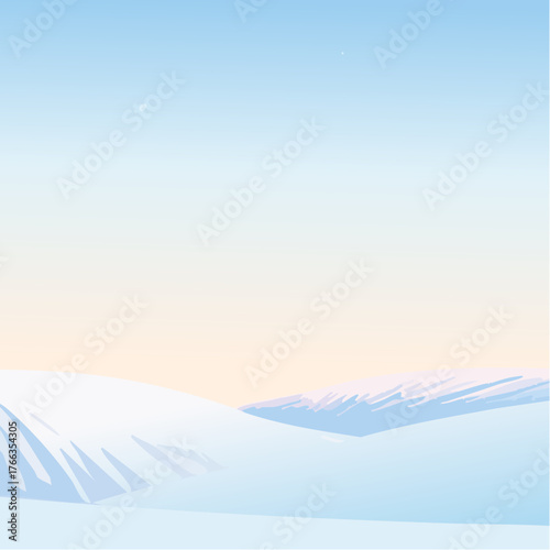 Pastel Blue Hills Illustration for Seasonal Campaign