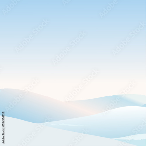 Minimal Snowy Landscape Vector Poster
