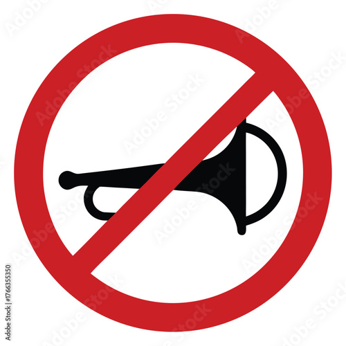 No honking sign indicating prohibition of vehicle horn use in quiet zones