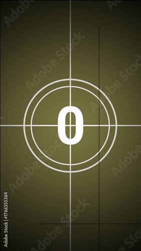 Simple Countdown. Countdown animation. Countdown movie from 5 to 0 number. Movie-style countdown Counting from 5 seconds. digital timer, Clock and watch. 5 second countdown vertical