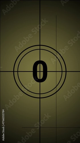 5 second Countdown timer animation, ten seconds stopwatch icon animation with recycling noise sign .Analog timer icon vertical