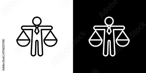 Lawyer Holding Scales of Justice Icon Legal Professionalism & Ethics