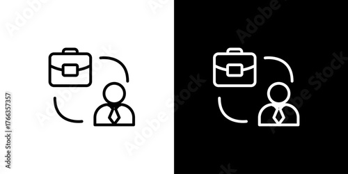 Single icon of Career Exchange Person and Briefcase Swapping Roles for Business Growth