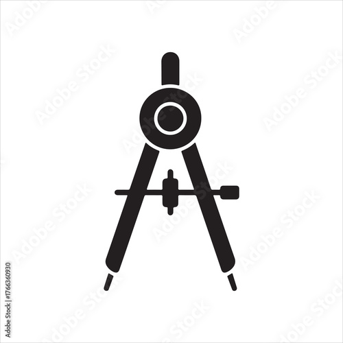vector illustration of a compass and microscope with metal equipment on white background