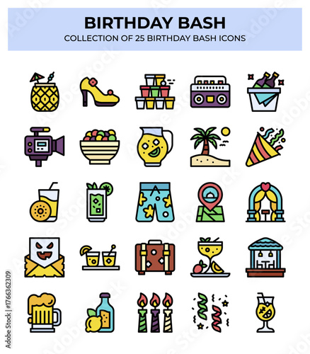 Birthday Bash. Collection of 25 Birthday Party Icons
