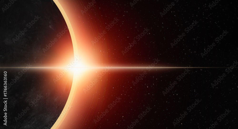 Obraz premium Solar Eclipse over the planet Earth 
