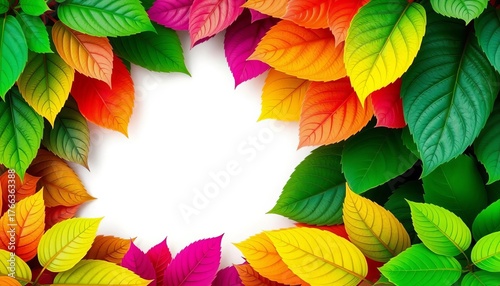 Vibrant green leaves arranged in an overlapping, layered collage, flatlay, foliage