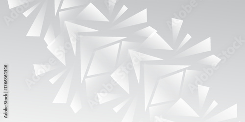 Geometric Abstract Triangles in White on a Gray Gradient Background for Modern Design