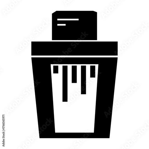 シュレッダー・ペーパーシュレッダー・ドキュメントシュレッダー　アイコン・シルエット・イラスト　ベクター／透過PNG／JPEG白背景