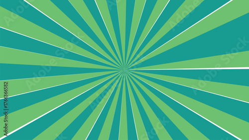 Green and teal sunburst pattern background