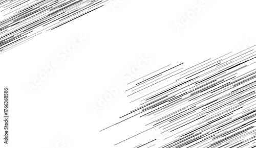 High Contrast Line Geometry. Minimalist Black and White Speed Line Art