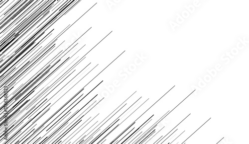 High Contrast Line Geometry. Minimalist Black and White Speed Line Art