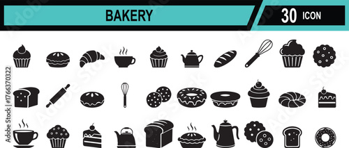 Vector art of collection of bakery icons