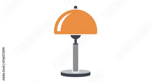 Orange table lamp isolated on white background in vector format for decoration
