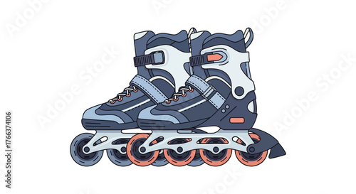 A pair of inline skates isolated on white background