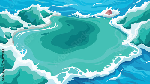 ocean water realistic texture top view.