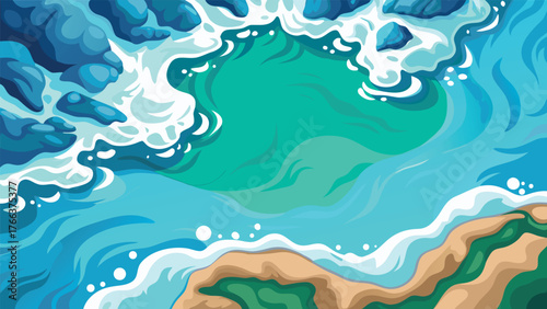 ocean water texture top view design.