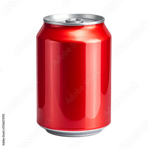 Red soda can isolated on transparent background. Png