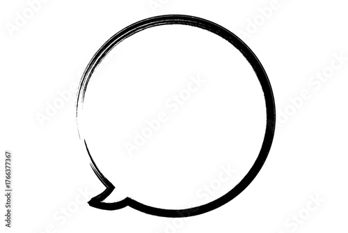 吹き出し - 毛筆で手書きしたようなテイストの、円形の吹き出し
