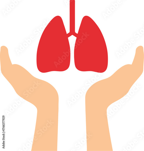Protect your lungs with care and prevention, a symbol of respiratory health and awareness for a healthier life with anatomical accuracy