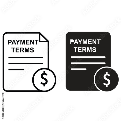 Business contract and legal agreement document icons vector