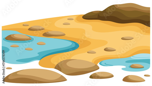 riverbed sand and pebble texture.