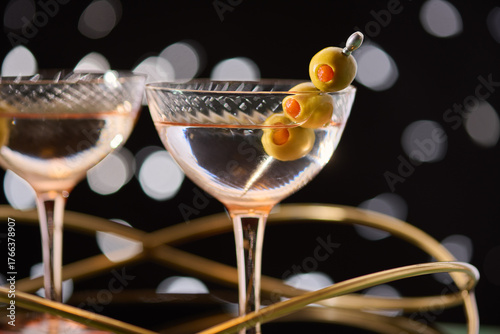 Photography Two Martinis in Vintage Rose Colored Glasses