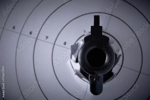 Fototapete Pistol & target, .41 Smith & Wesson magnum, gun control