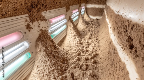 Futuristic design of a sand-like texture.