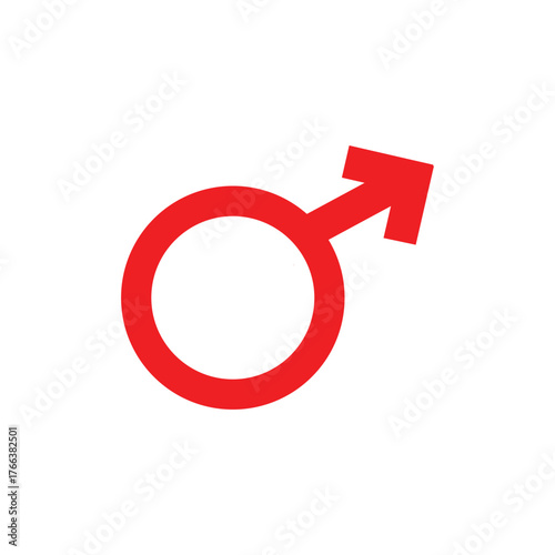 Red male symbol representing gender identity vector illustration