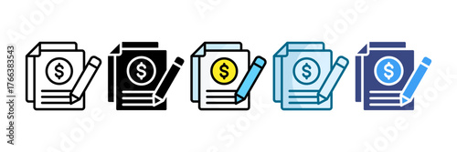 Budget Planning Icon Set Multiple Style Collection