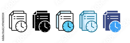Time Tracking Icon Set Multiple Style Collection