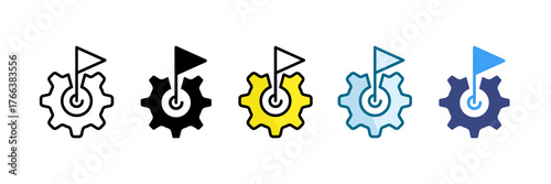 Goal Setting Icon Set Multiple Style Collection