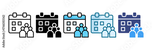Meeting Schedule Icon Set Multiple Style Collection
