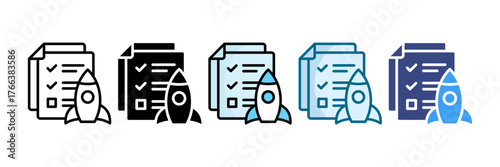 Project Launch Icon Set Multiple Style Collection