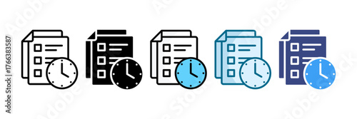 Task Deadline Icon Set Multiple Style Collection