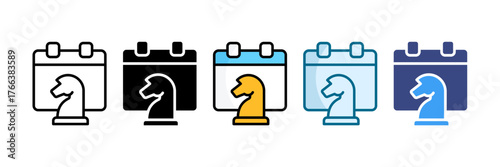 Planning Calendar Icon Set Multiple Style Collection