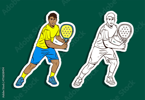 Man Hitting a Padel Ball