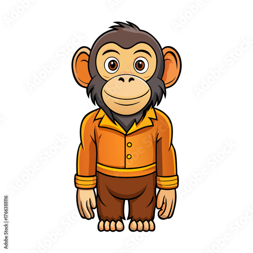 cartoon, illustration, vector, animal, child, character, funny, drawing, boy, fat, person, clip art, monk, fun, kid, caricature, strong, baby, guy