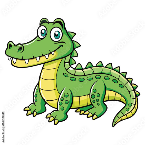 cartoon, animal, dinosaur, dragon, illustration, vector, crocodile, reptile, lizard, green, alligator, art, wildlife, fun, drawing, character, cute, nature, monster, frog, gecko, wild, funny, toy, hap