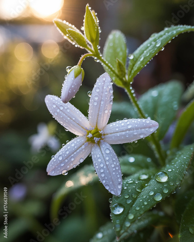 water drops on a flower
